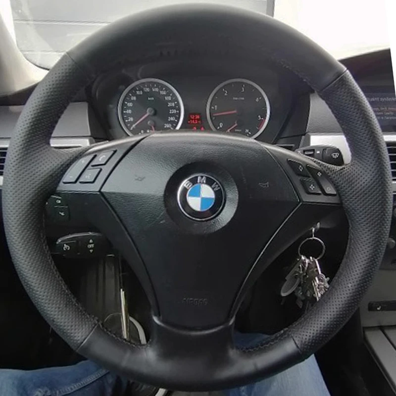 Car Steering Wheel Cover For BMW 523 530 523li 525 520li 535 545i E60 Customized Car Accessories Original Steering Wheel Braid