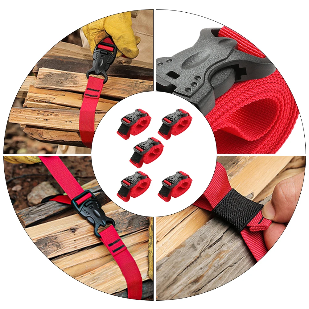 

5pcs Multifunctional Straps Durable Ratchet Belts Luggage Tie Down Cargo Fastening Heavy Duty Buckle Lightweight