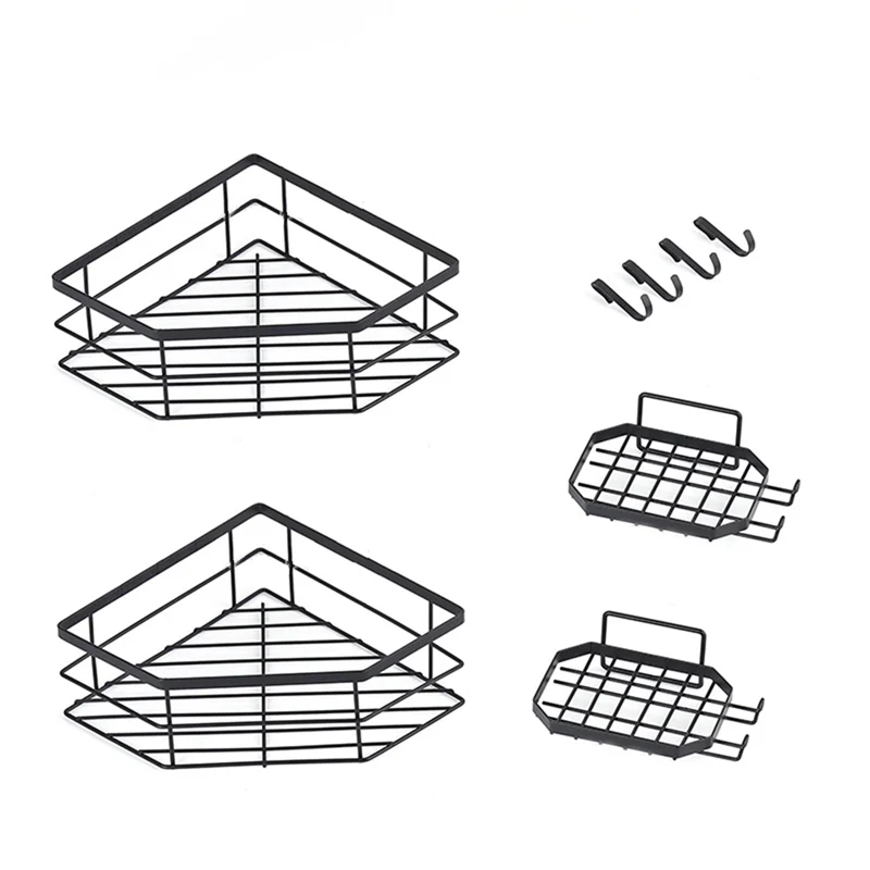 

FAAJ-Shower Caddy, без сверления, упаковка из 4 шт., корзина для душа из нержавеющей стали, полка для ванной комнаты с держателем для мыла