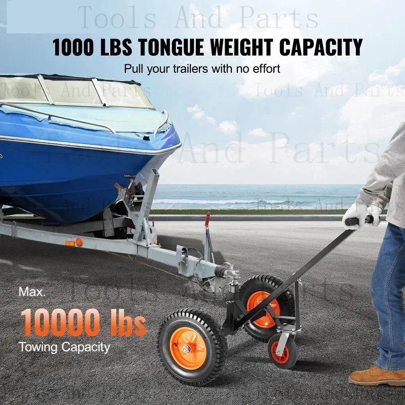 

Adjustable Trailer Dolly Carbon Steel Trailer Mover Pneumatic Tires Moving RV Move Boat Trailer Move Cargo 1000Lbs Tongue