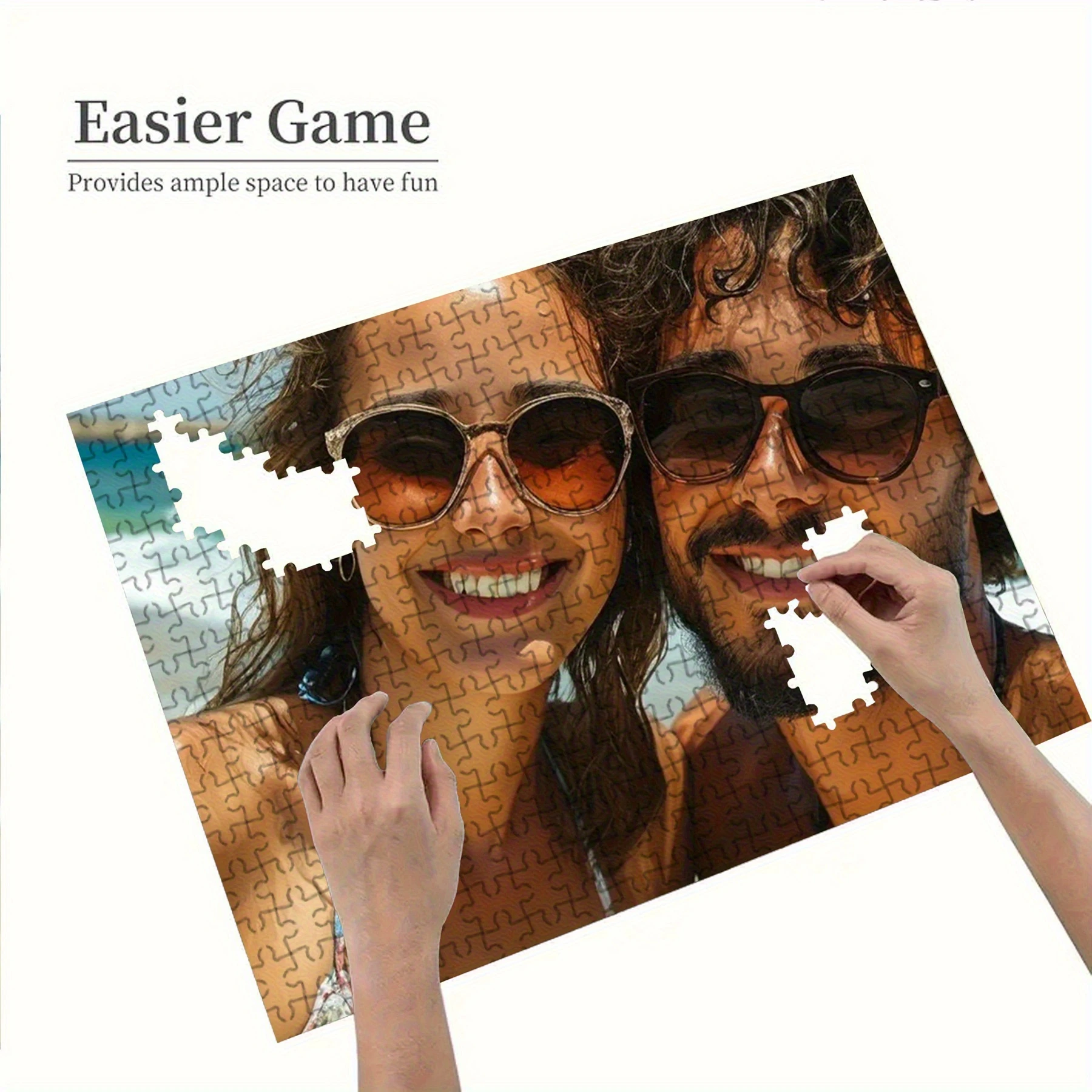 Personalized Custom Photo Puzzle Customize Romantic couple on the beach Cardboard/wooden 35/300/500/1000 Pieces Puzzles Family,F