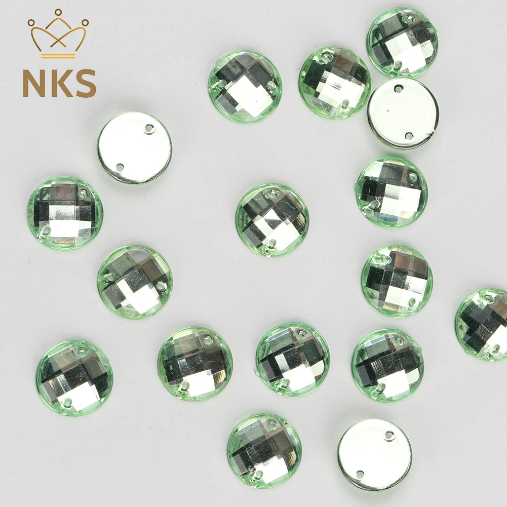 NKS Hot Sale Sew On Rhinestones Flat Back Half Round Acrylic Rhinestone Crystal Stone For Fashion Dress Making Acrylic Gem