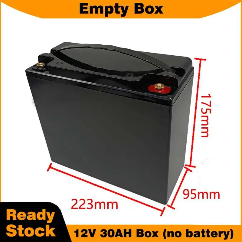 12V 30AH Empty Battery Box with Handle Plastic Case for 32650 / 18650 Battery Packs DIY or Repair UPS Battery Box