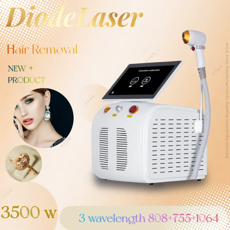 

EMSZERO 3500W Soprano Titanium Ice Platinum Diode 755 808 1064nm 3 Wavelength Laser Machine Painless Diode Hair Removal Machine