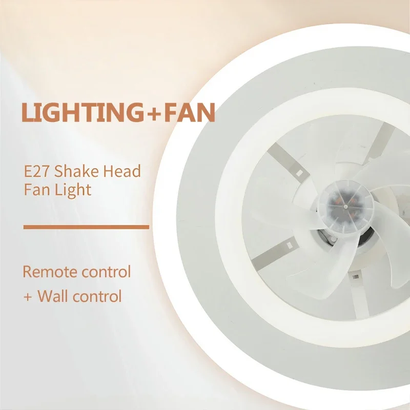 Imagem -05 - Led Teto Fan Luz 360 ° Rotação Lâmpadas Home Sala de Estar Sala de Jantar Quarto Engrenagem Velocidade do Vento Periódica Iluminação Decorativa