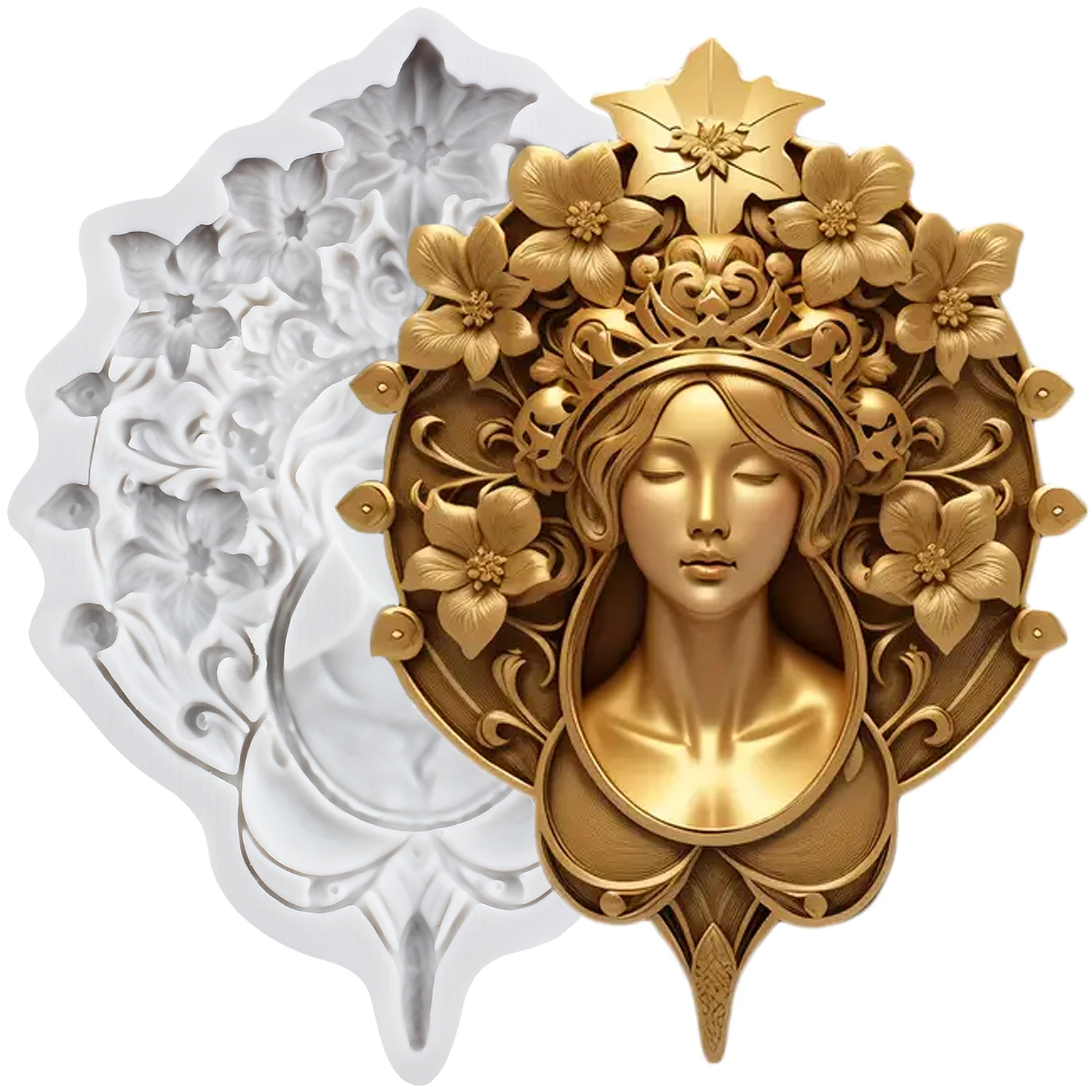 

Flower Lady Silicone Molds Goddess Fondant Cake Decorating Tools Cupcake Topper Chocolate Candy Craft Gum Paste Polymer Clay