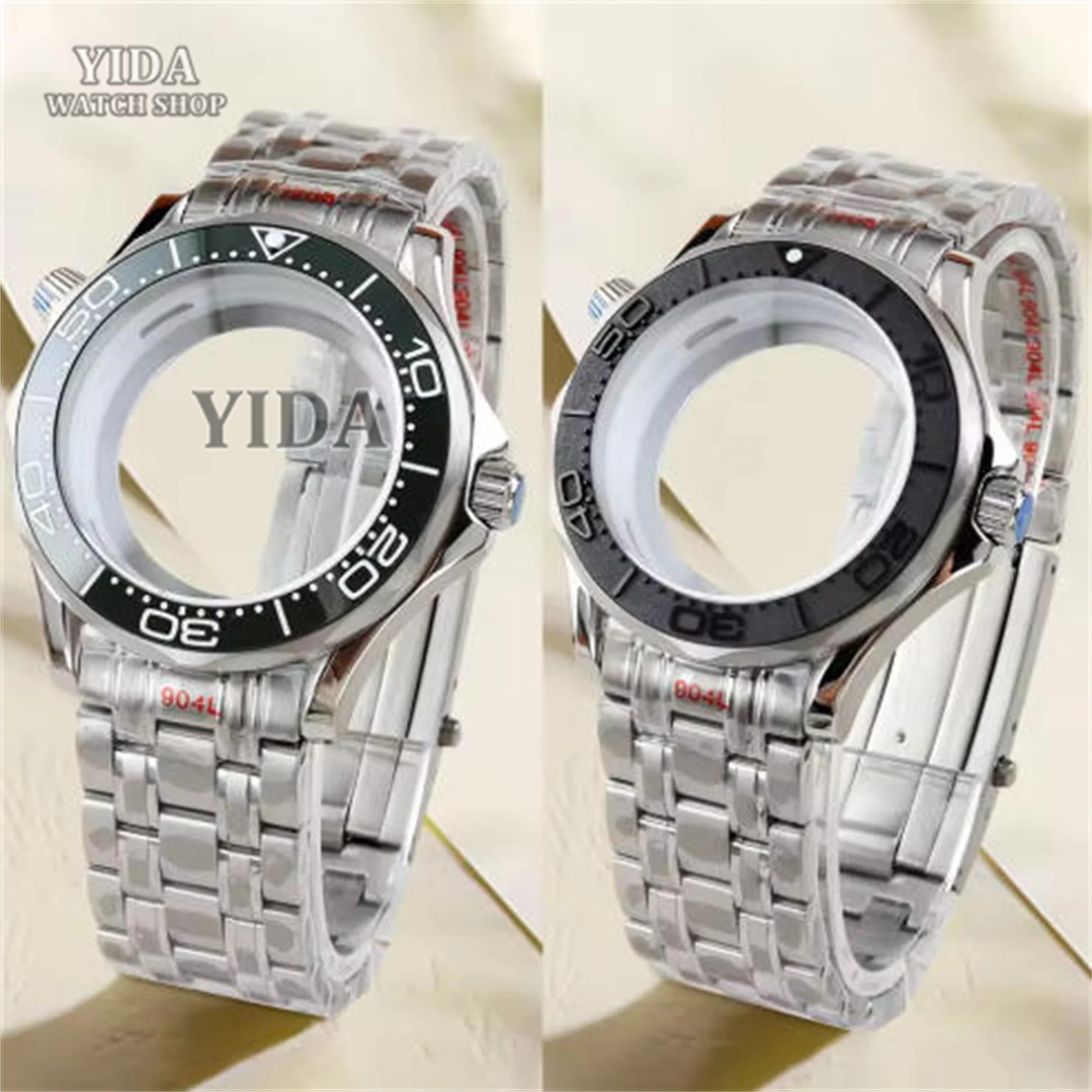 

NH35 Case for Seamaster 300 Case 10ATM Waterproof Sapphire Glass Stainless Steel Strap fit NH35 NH36 Movement 31mm Dial Mod Case