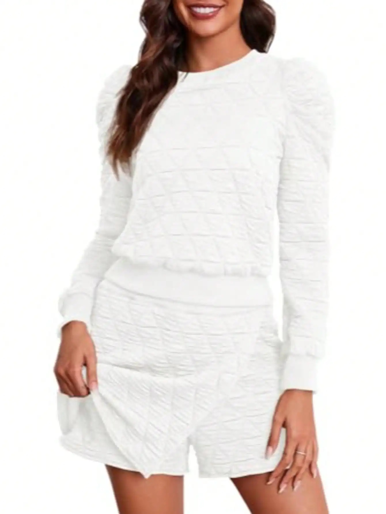 

Женский комплект из 2 предметов, эластичный комплект для отдыха Y2K, удобная осенне-зимняя одежда с принтом Argyle, шорты conjunto femenino