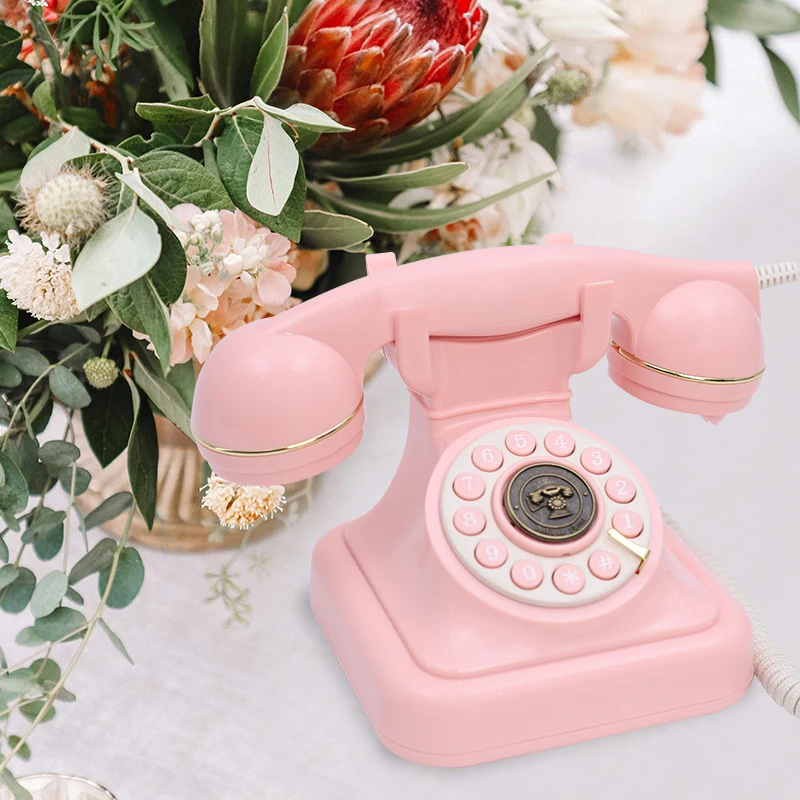 Teléfono de boda de Audio de bendición europeo Vintage, teléfono de grabación, reemplazo de libro de mensajes de boda, conserva bendiciones preciosas