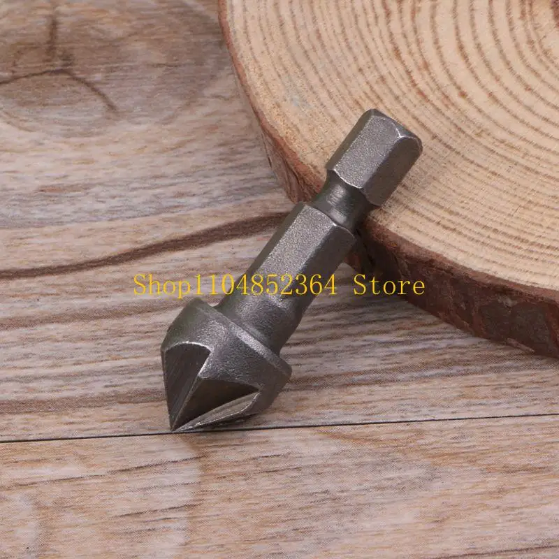 652F 1/4 นิ้วหกเหลี่ยมจับเคาเตอร์ซิงค์เจาะชุดบิตสำหรับไม้เนื้อแข็งโลหะ