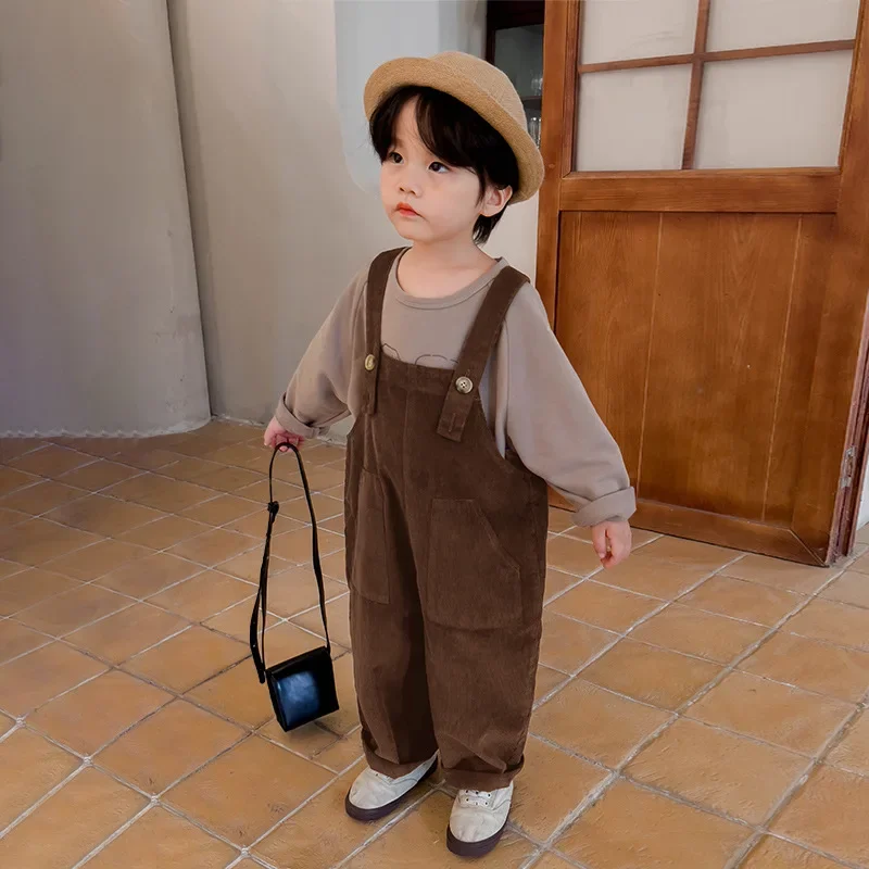 Kid Overall Children Wear Boy Suspenders Autumn Children Korean Spring and Autumn Corduroy Pants Baby Casual Overall