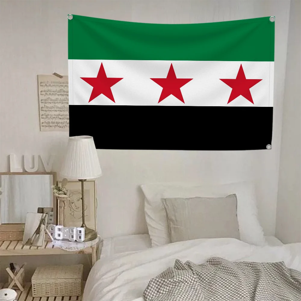 Double Penetration Flag Flag of Syria Home Decoration Outdoor Decor Flags for Bedrooms Tapestry Custom Garden Fall Hang Banners