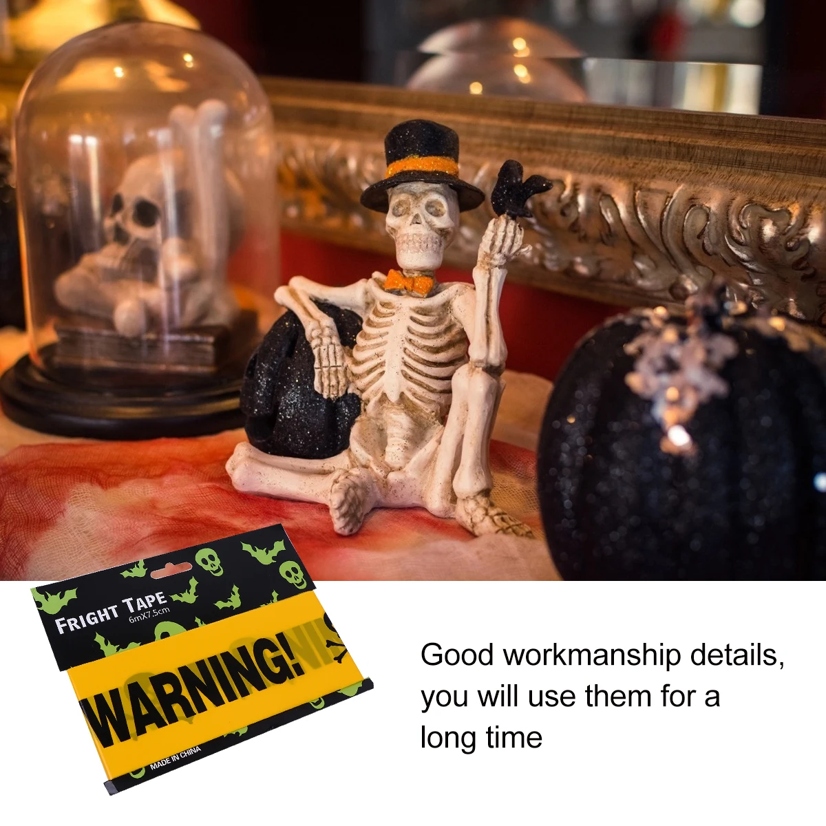 

2pcs Halloween Weatherproof Caution Tape For Construction Safety Obstacles Warning Halloween Party Decoration Fright Isolation