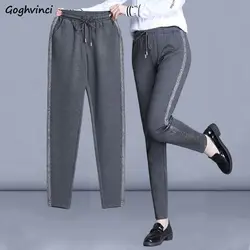 ChimUlzzang-Pantalon décontracté à rayures latérales pour femme, sarouel à lacets, slim, tout assressenti, doux, loisirs, printemps, simple, offre spéciale, basique, confortable