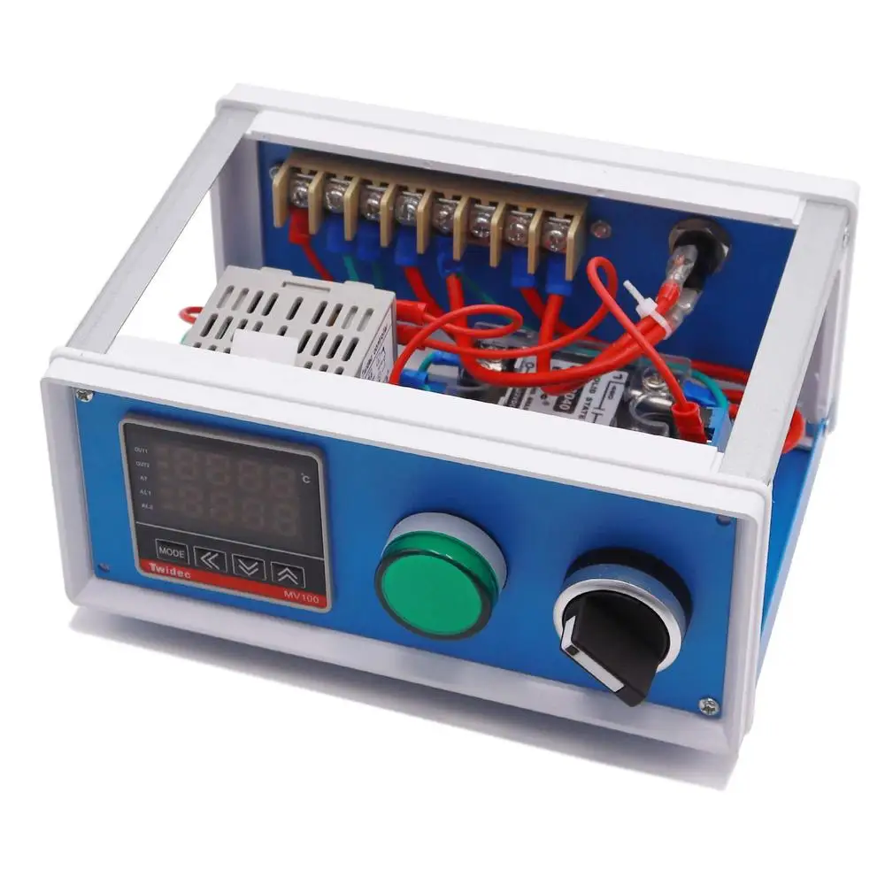 PID Temperature Controller Box with Solid State Relay 1000W 10A 110V PV 4-Digit Display Temp Control SSR-40DA Temperature Sensor