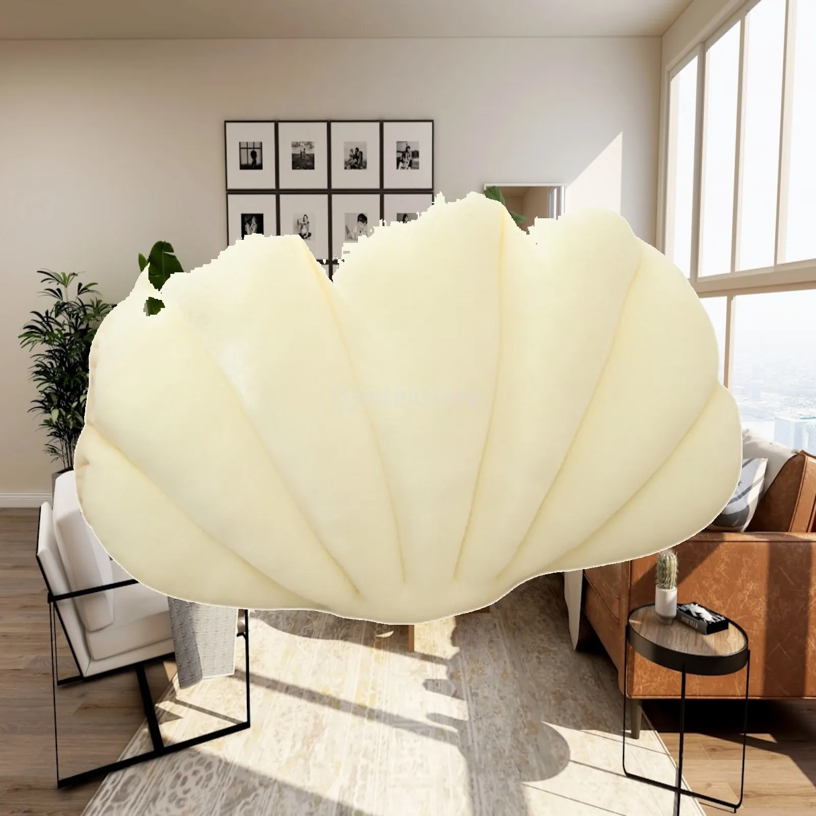 Decorative Pillow, Shell Shaped Throw Pillow, Comfortable Bed Couch Cushion, Desk Chair Cushion for Office, Bedroom
