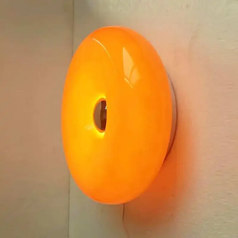 

White Orange Donut Lamp 110-220V LED Light Touch Switch Wall Lamps Living Room Bedroom Glass Light Indoor Home Decorative Lights