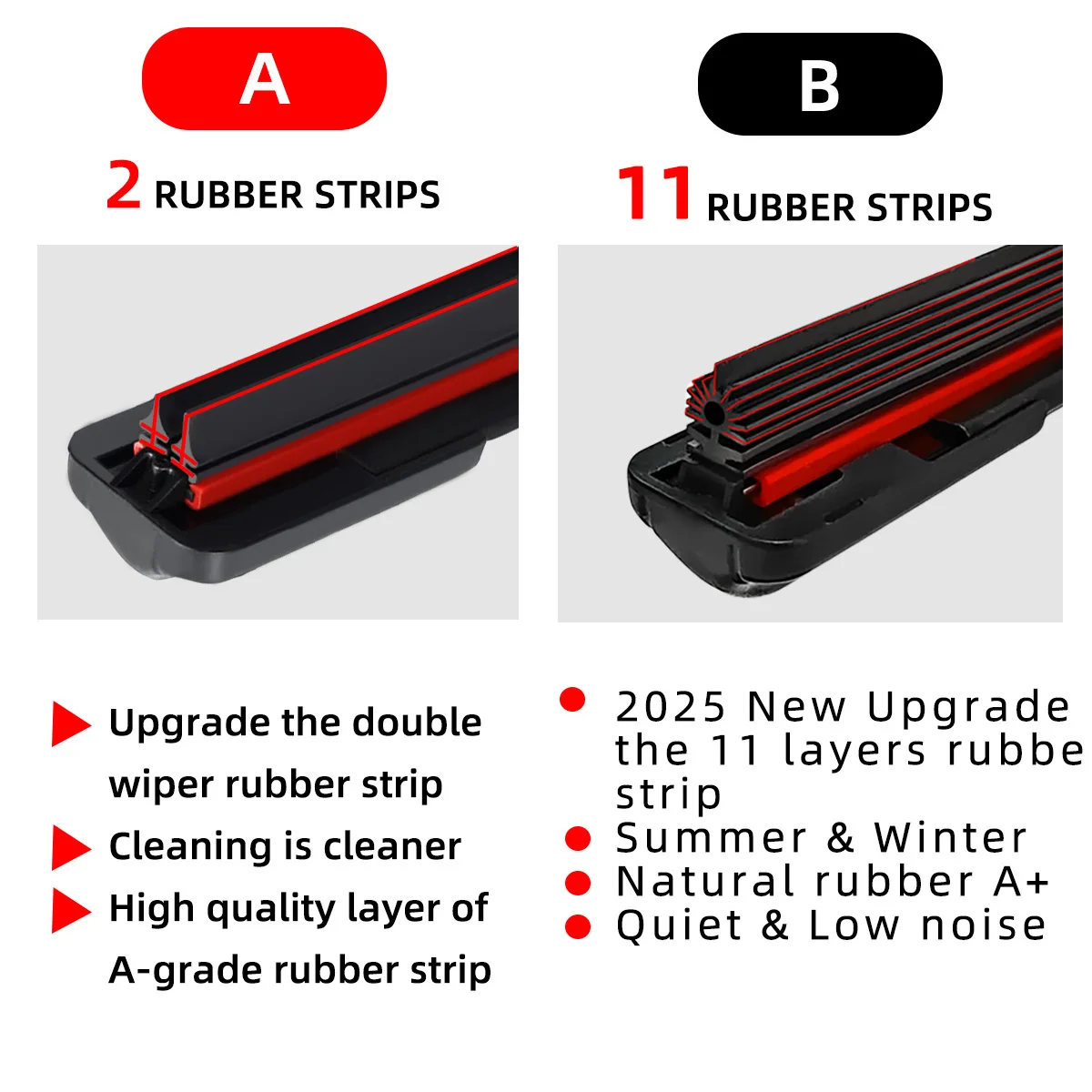 Wycieraczka samochodowa pasująca do Mercedes Benz E Class W211 W212 W213 C207 2002-2023 Wycieraczka z warstwą gumy naturalnej 2009 2010 2014