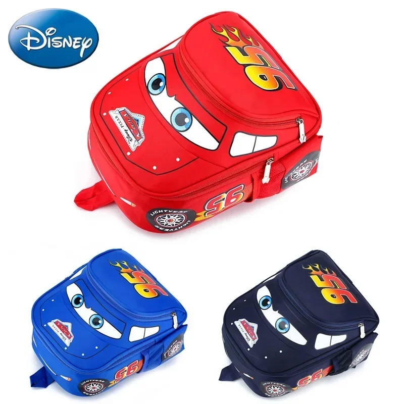 Disney 2024 New Kindergarten School Bag Cute Children\'s Backpack Cartoon Car Backpack Casual Preschool School Bag