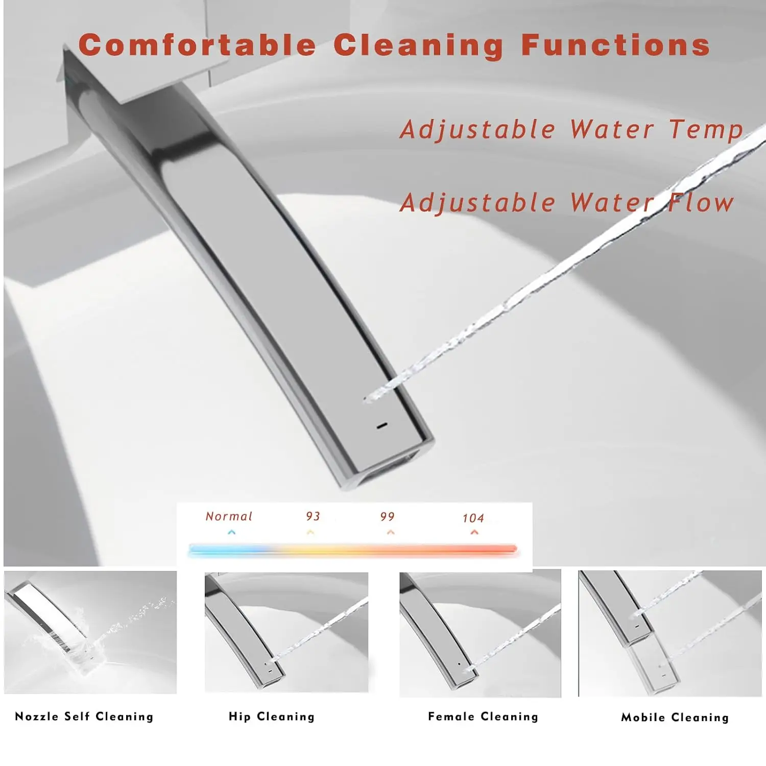 Luxury Smart Toilet With Bidet Seat, Elongated Egg Shaped Modern Design, Auto Open Auto Flush, Adjusted Heated, Customized image 6