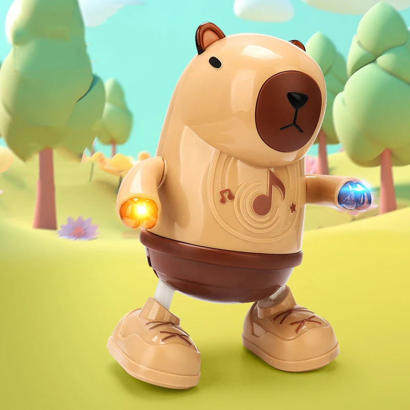 Bonita muñeca de capibara, juguete de baile eléctrico con luz y música para niños y niñas, regalos