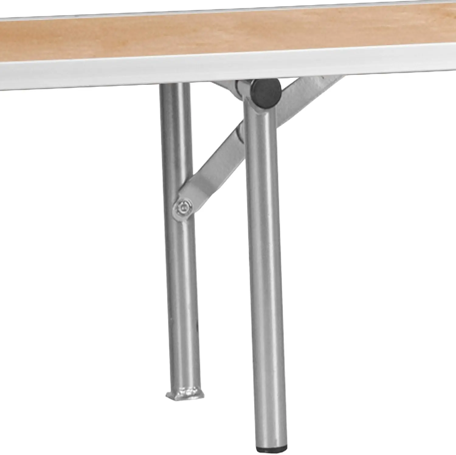 Amara 72' x 12' x 12' Birchwood Bar Top Riser with Folding Silver Legs
