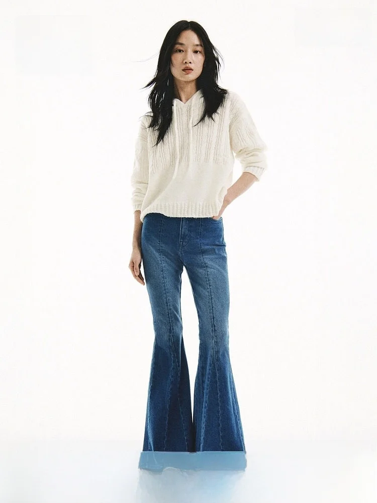 

H&M Women's Knitted Sweater Spring Inner Wear Winter Sweet Soft Sle Casual Fit Version Regular Thin Wool Blend