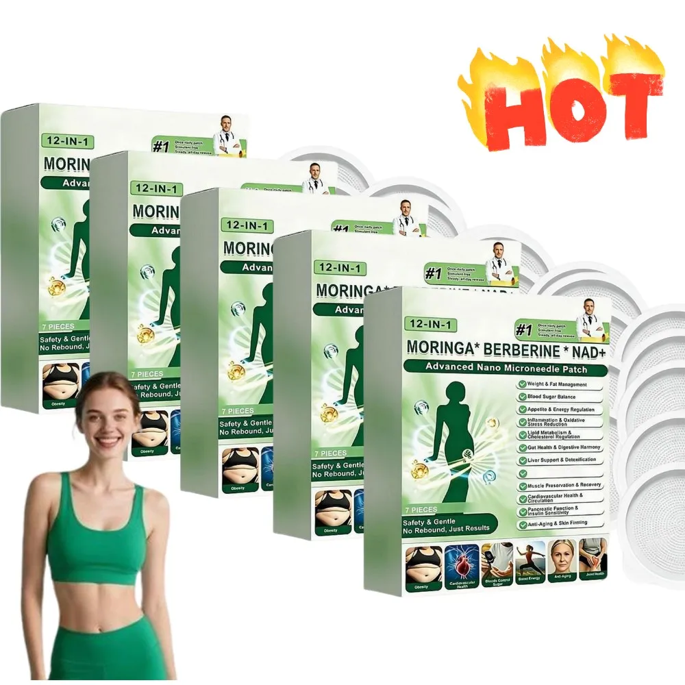 Advanced Moringa Berberine NAD+ Nano Microneedle Patch Weight Management Patch Balance Blood Sugar Support Liver Wellness Patch