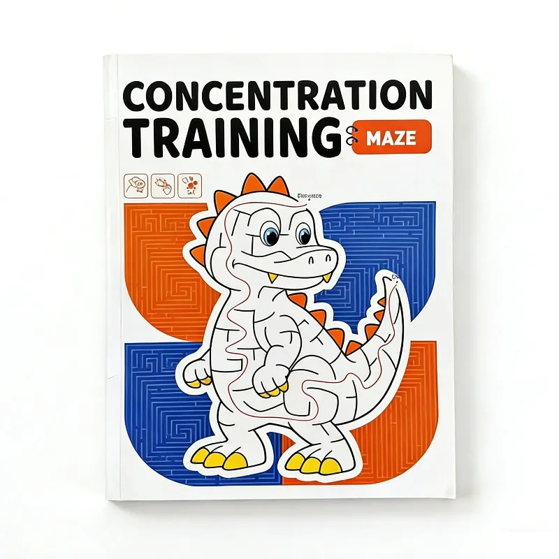 Interaktives Malbuch mit 48 Farbseiten, Niedliches Tier-Thema, Kinder-Zeichenbuch mit Labyrinth-Spiel