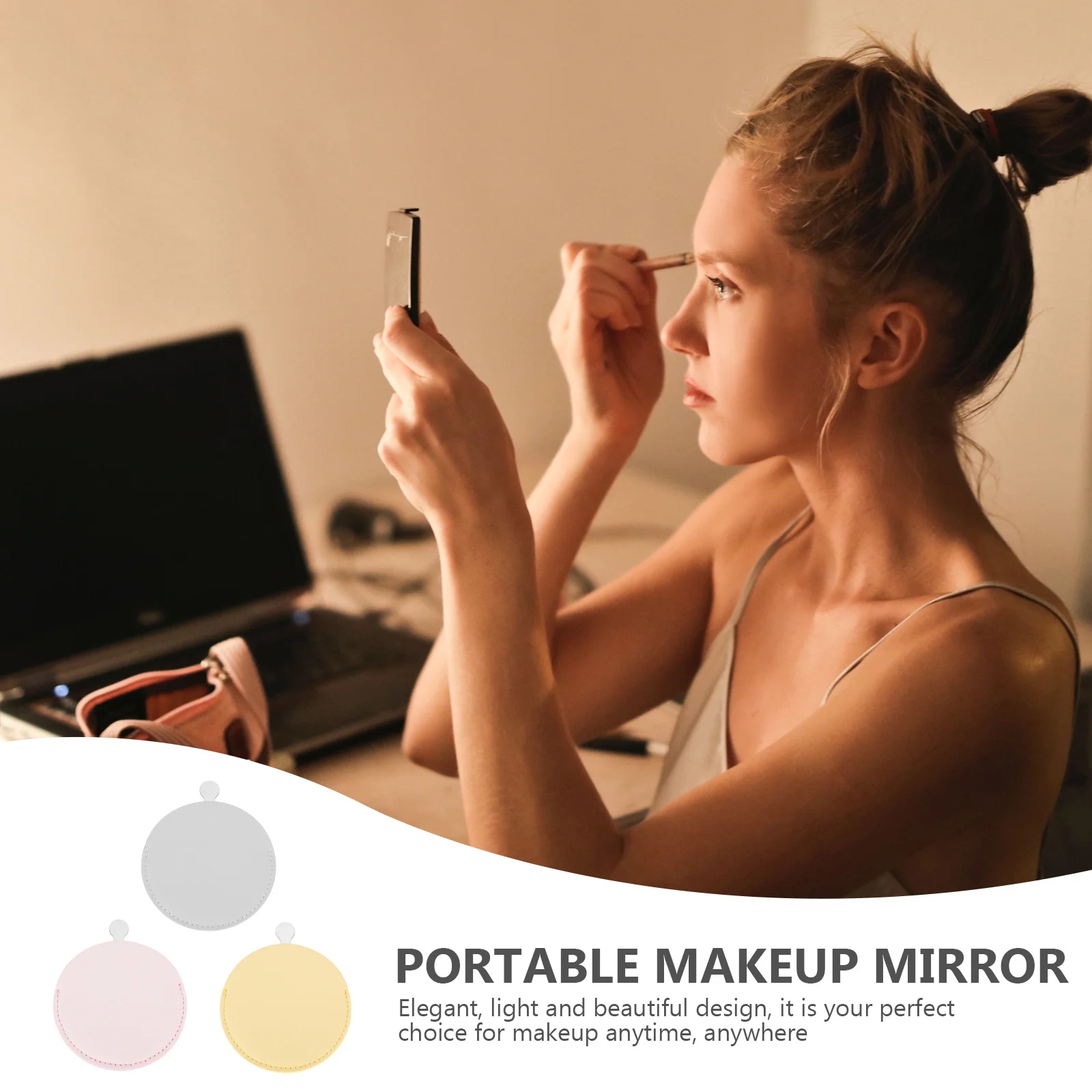 

3Pcs Portable Compact Makeup Mirrors Small Round Mini Pocket Mirrors Travel Cosmetics Mirror for Women Girls Compact Mirror