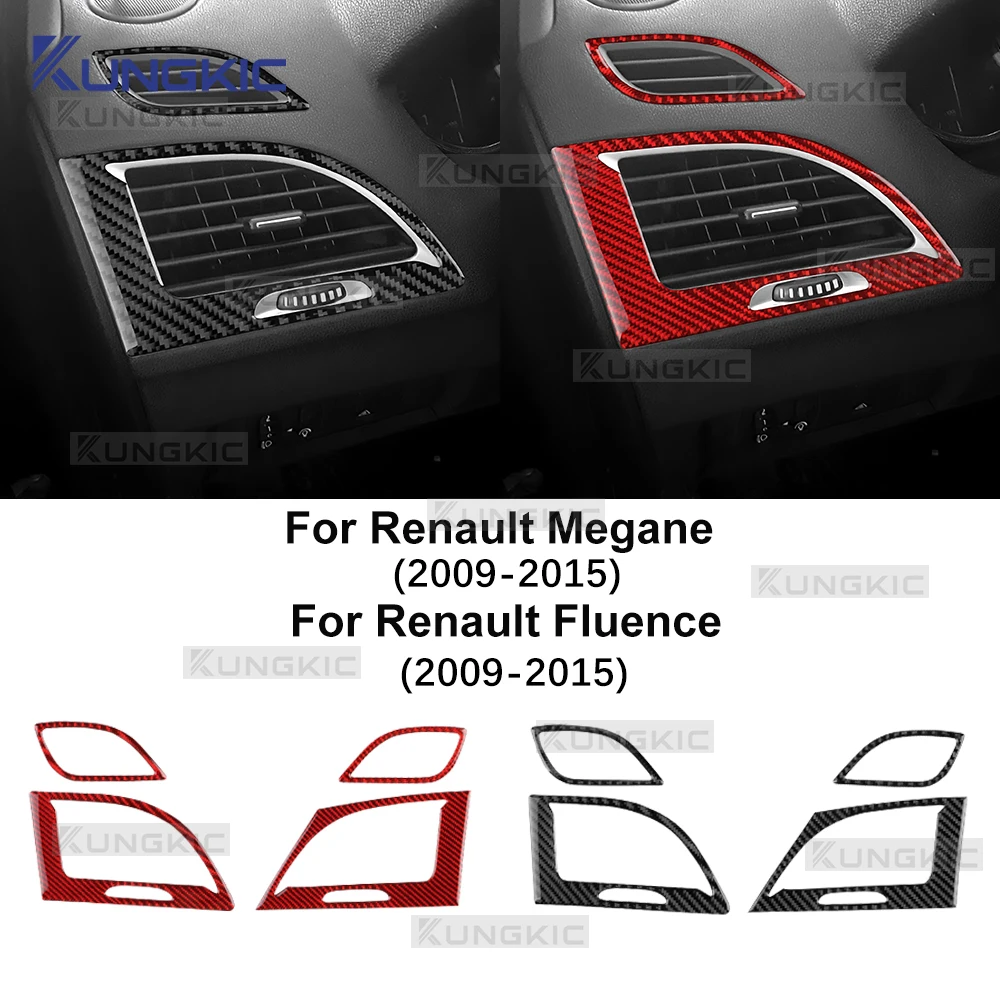 Real Soft Carbon Fiber For Renault Fluence Megane 3 RS 2009 2010 2011 2012 2013 2014 2015 Car Both Side Air Outlet Trim Sticker