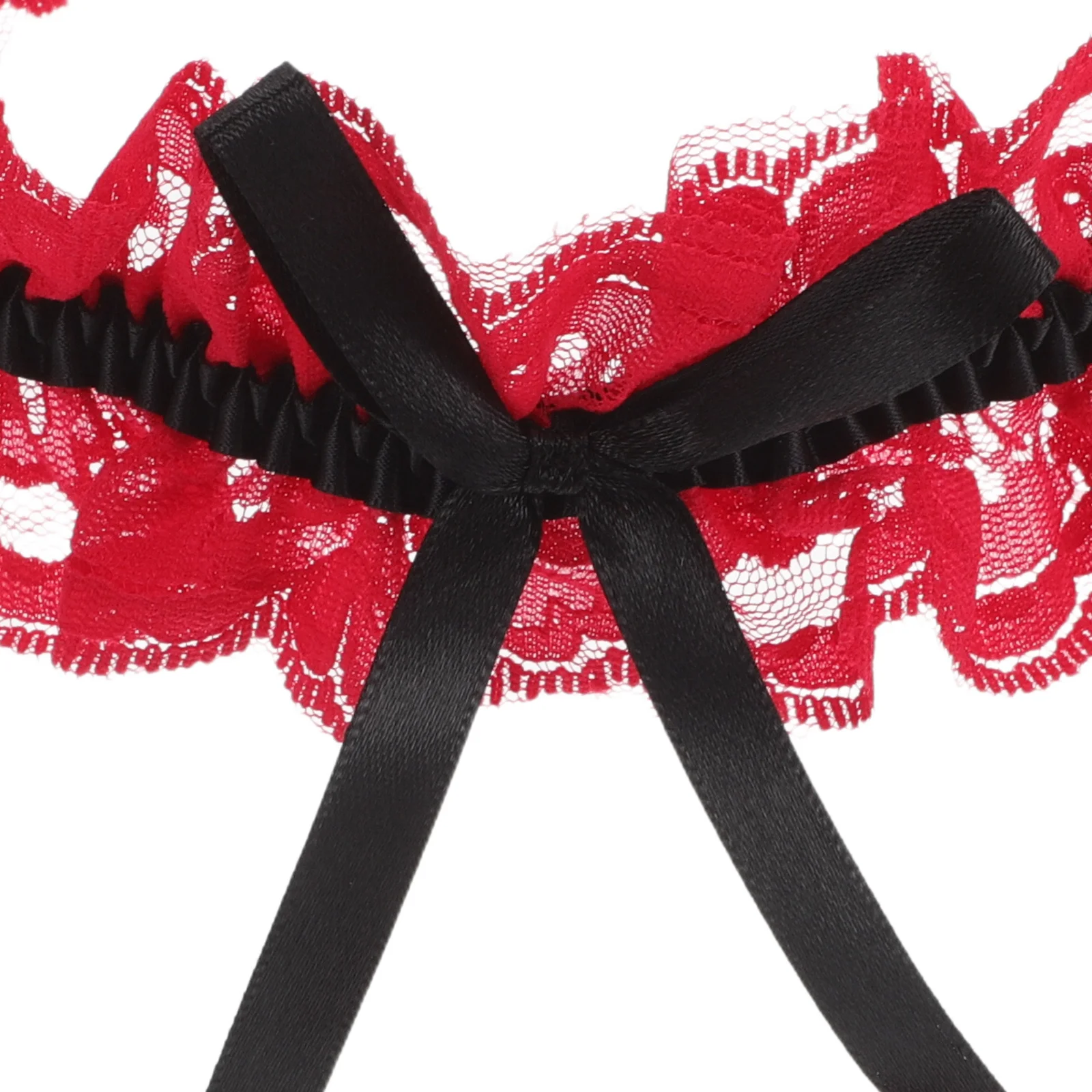 الدانتيل الأحمر الشريط الأسود Bowknot الزفاف الساق الرباط قابل للتعديل مريحة الدانتيل الزفاف الأربطة للعروس الساق الرباط