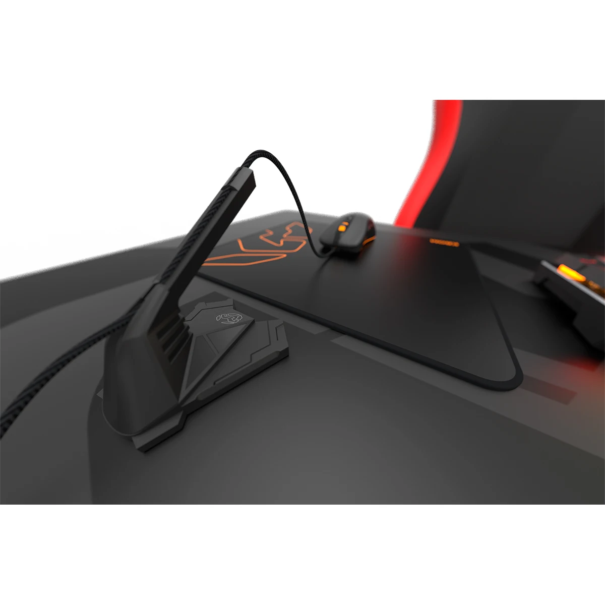 Ondersteuning Kabel Gaming Krom Bungee-Pc Universele Computer, Non-Slip Basis, Flexibele Rubberen Arm