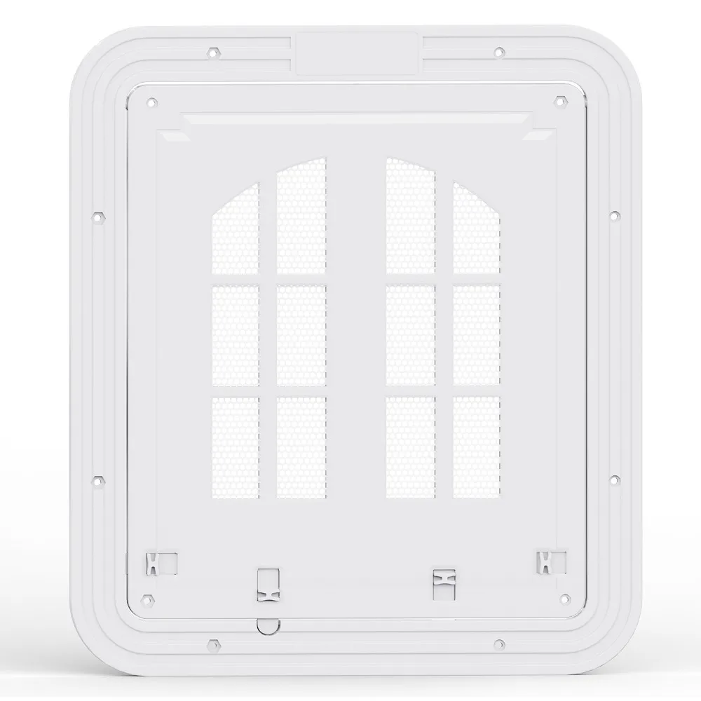

Self-Closing Dog Screen Door Reinforced Heavy Duty Pet Lockable Screen Door 4 Entry Ways Magnetic Flap Cat Door Hole Courtyard