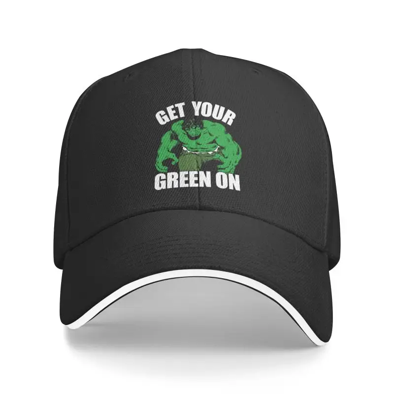 Custom Unisex Hulk Get Your Green On Baseball Cap Adult Adjustable Dad Hat for Men Women Outdoor