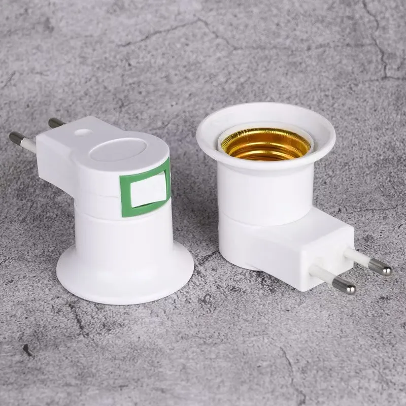 

1Pcs High Quality E27 Lamp Base EU Plug Lamp Holder Converter Screw Mouth Type Light Holder Mobile Round Foot Lamp Bases