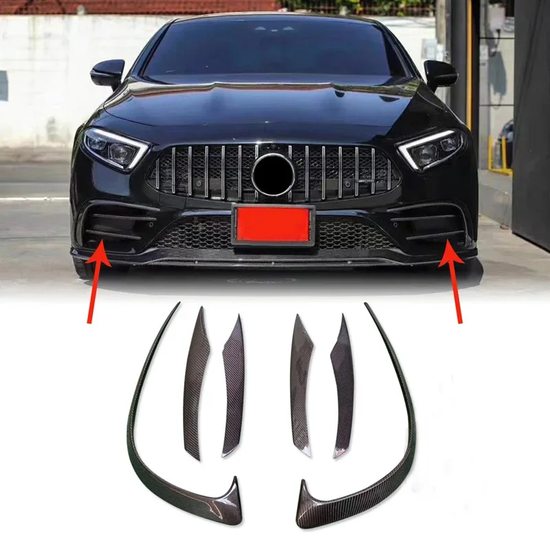 Carbon fiber Fog Lamp Air Inlet Grille Blade Decorative strip For BENZ C257 CLS260 CLS300 CLS450 CLS53 19-22