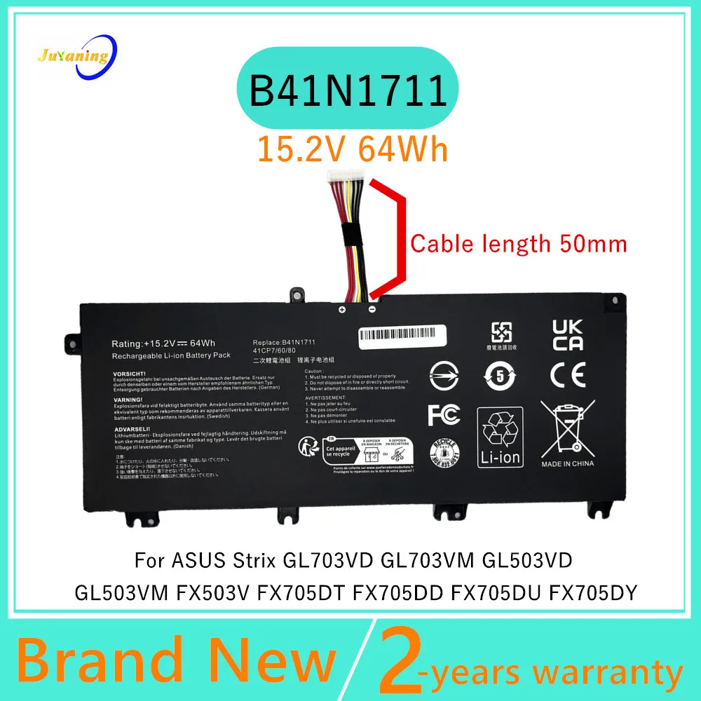 Laptop Battery For Asus B41N1711 TUF Gaming FX705DT FX705DD FX705DU FX705GE FX705GD FX503V ROG Strix GL503 GL503VM GL503VD