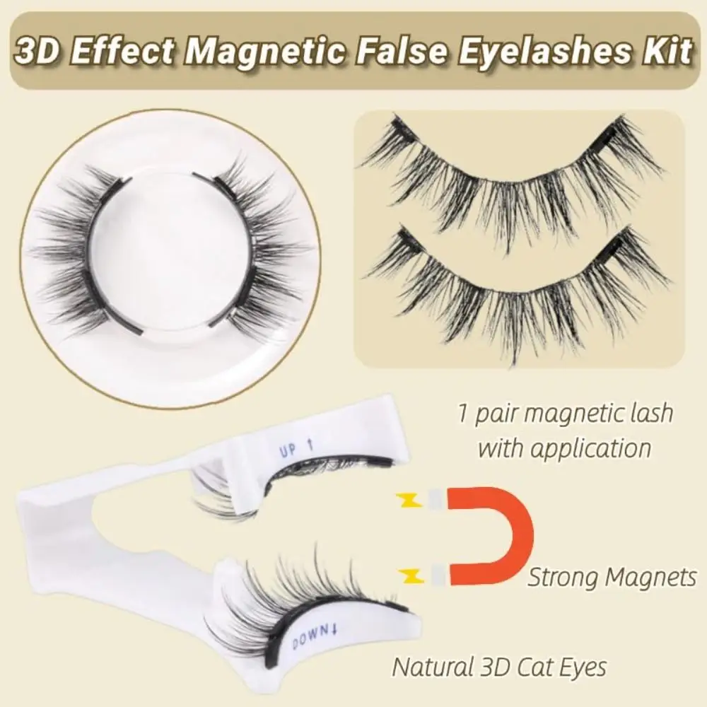 Magnetic Magnetic Eyelashes Kit Natural Look Faux Mink Magnetic Lashes Kit Reusable No Glue False Eyelashes with Magnets