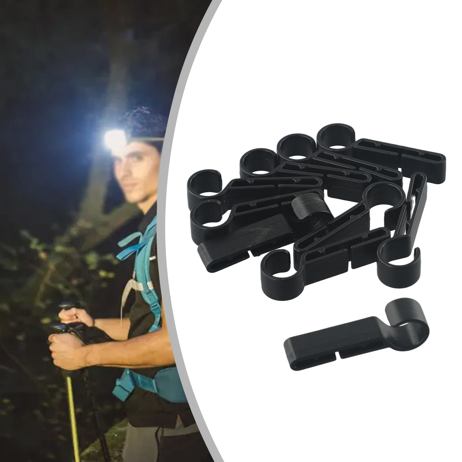 

10 Piece Plastic Helmet Clips Attachment Headlight Clamps Set Headlight Helmet Safety Cap Hook Outdoor Tools