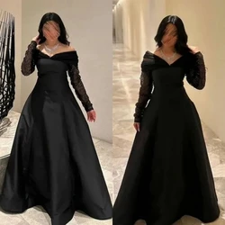 Customized Prom Dresses Simple Off-the-shoulder A-line Floor length Evening  Sequin s Formal Occasion Gown	فساتين نسائيه سهره