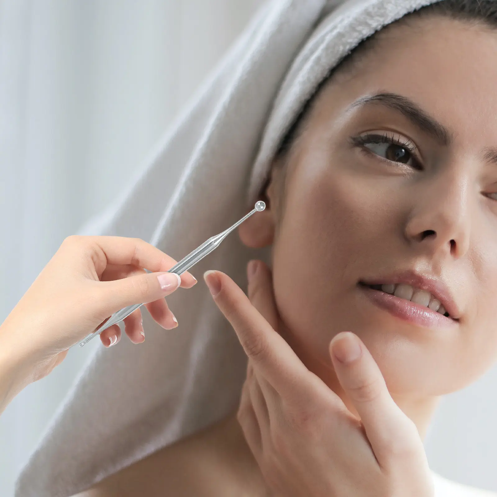 

1Pcs Ear Acupoint Detection Pen Stainless Steel Double Tip Acupuncture Point Probe Massage Tool for Auricular Therapy Accurate