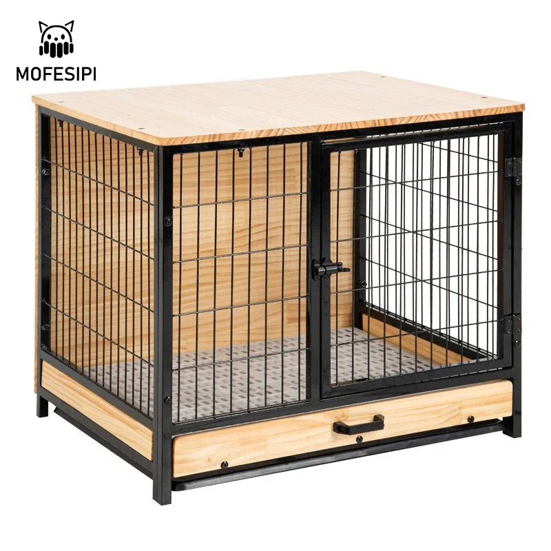 MOFESIPI Pet House Solid Wood Pet Bed Small and Medium-sized Dog Case Kennel Indoor Outdoor Pet Large Playpen