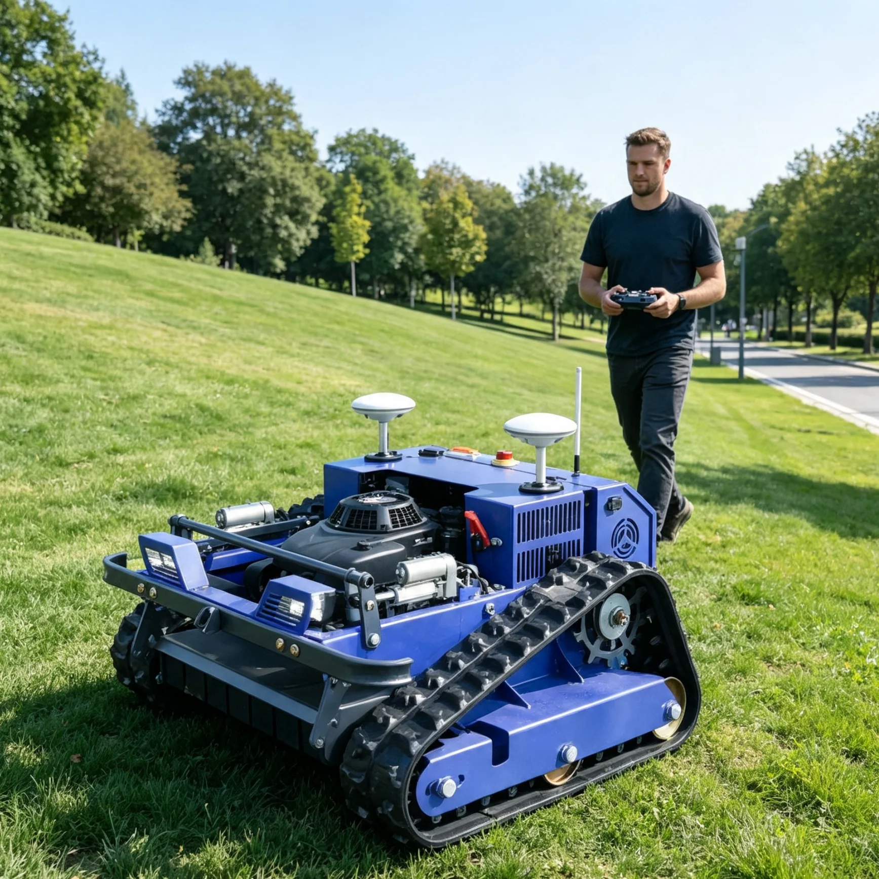 Customized Remote Control Lawn Mower GPS neat trimming equipment for landscape lawns inside government administrative compounds