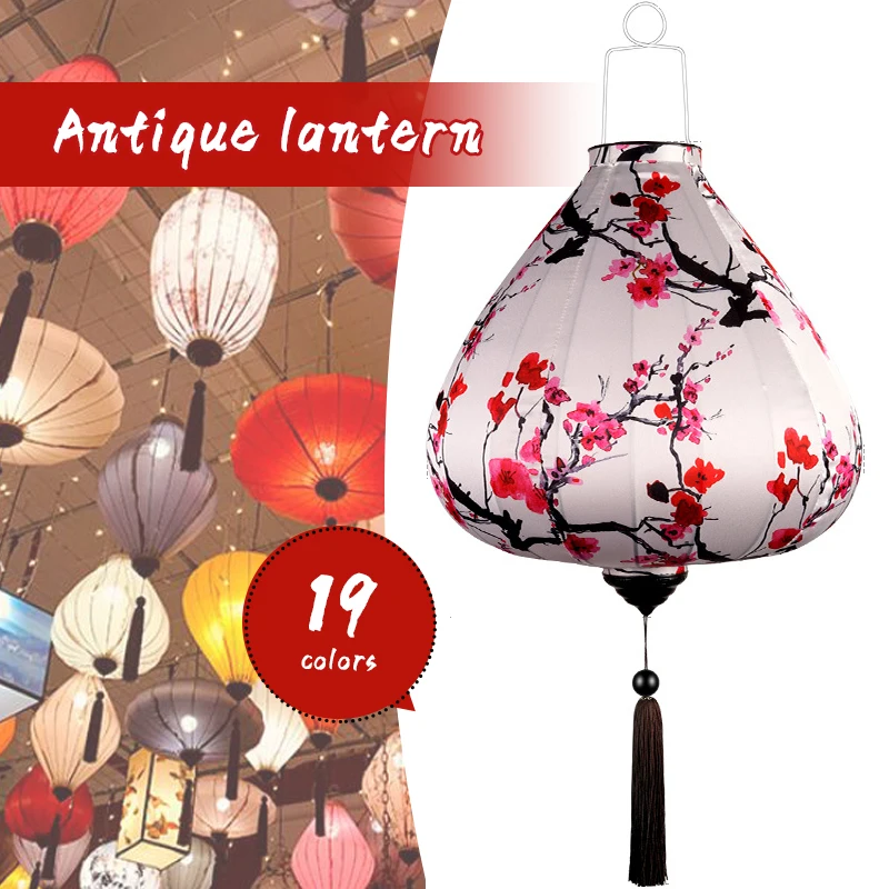 

12/14inch Retro Style Chinese Traditional Silk Lanterns Scenic Spots Ancient Town Holiday Decor Japan Waterproof Palace Lantern