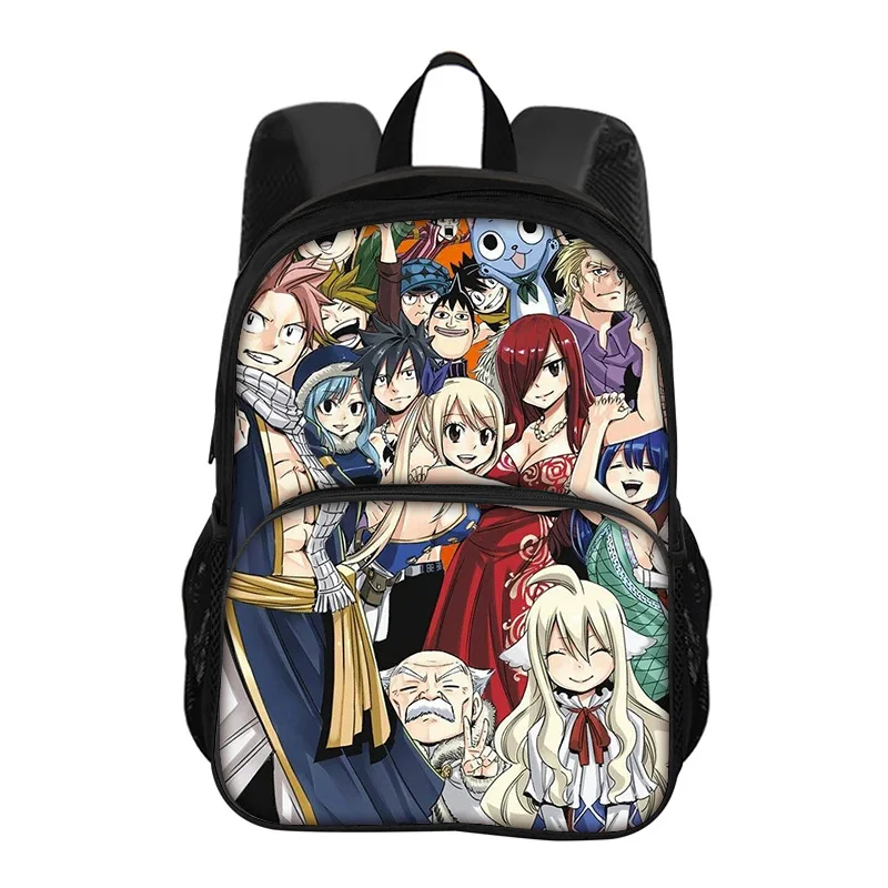 Fairy Tail Cartoon with Front Pocket Backpack Student  Boys and Girls Best Gift  Stationery  Sport Travel   Bookbag