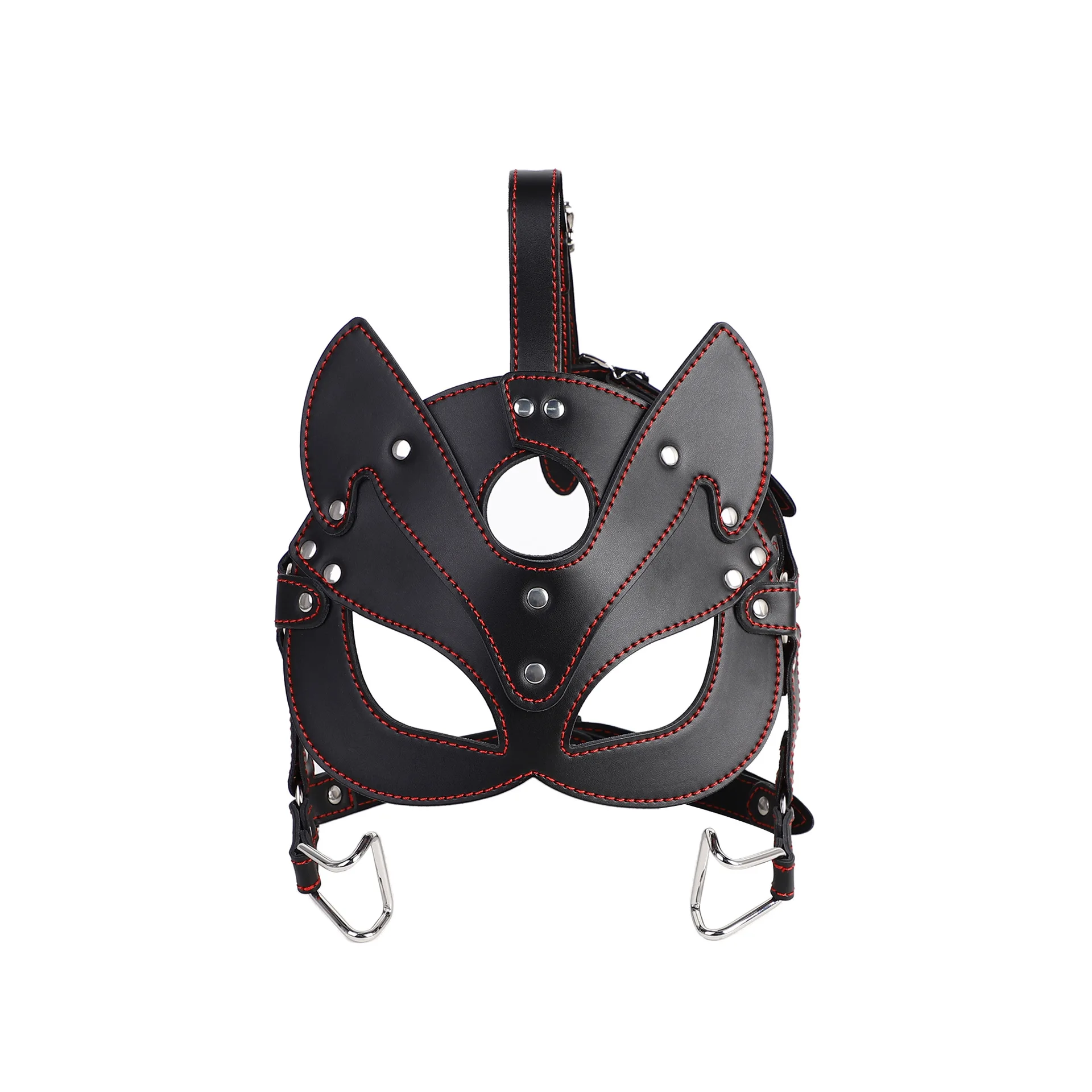 PU Forced Mouth-Stretcher Mask Adjustable Female Slave Bondage Gag SM Role-Playing Mouth Gag Couple Sex