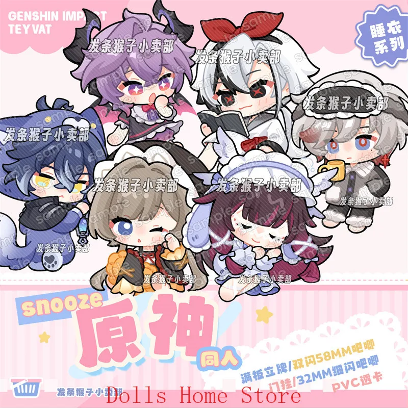 Genshin Impact Flins Sandrone Arlecchino Columbina Anime Cosplay Button Pin Cartoon Brooch Badge Backpack Acrylic Stand Pendant view 5