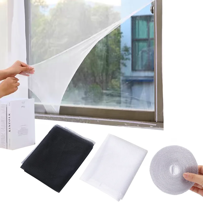 Anti Mosquito Window Screen White Mosquito Nets Self-adhesive Door Mosquito Mesh Adjustable DIY Window Net Anti Insect Screen