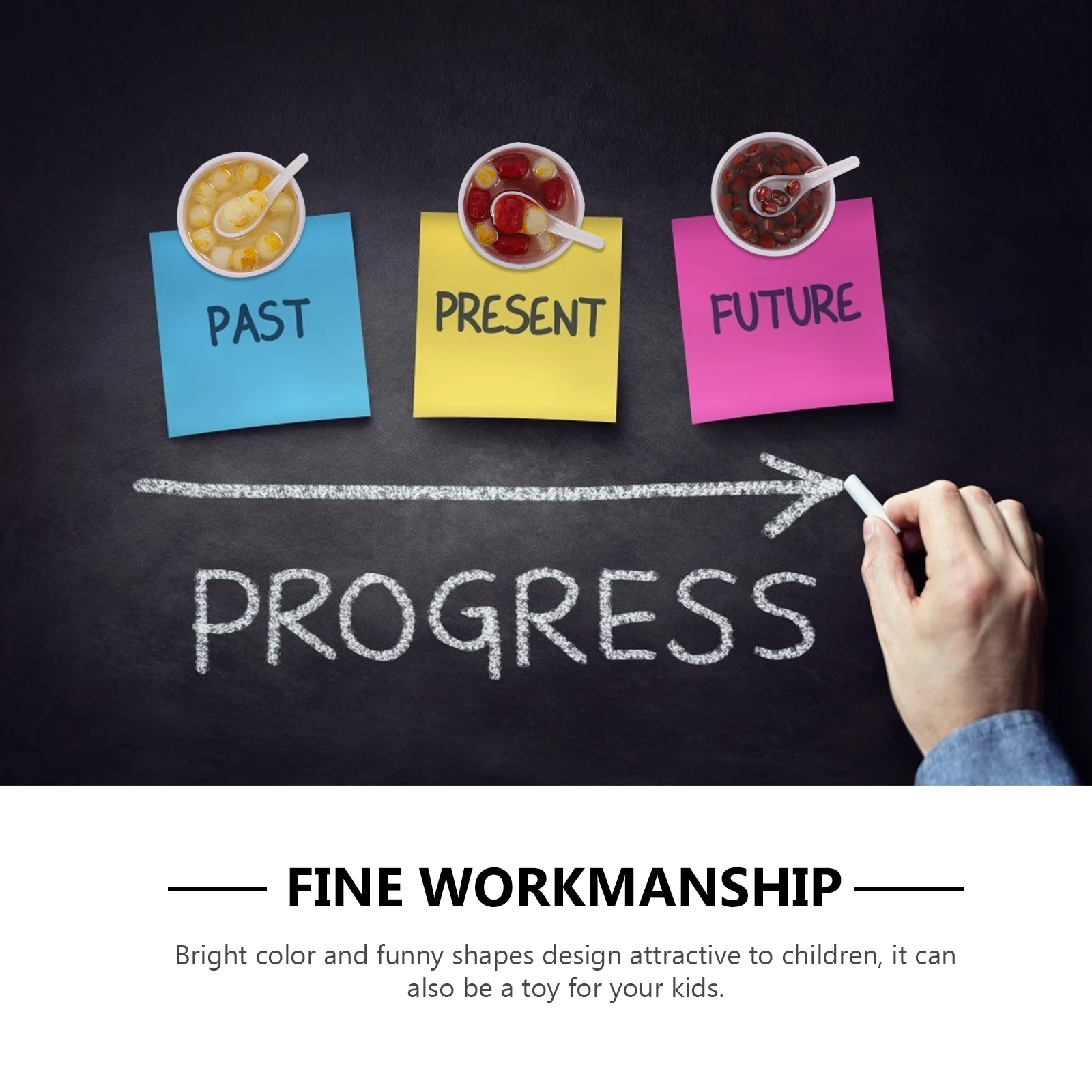 

10pcs Magnetic Food Fridge Magnets Cute Refrigerator Cabinet Whiteboard Decor Kids Bright Colorful Shapes Ornament